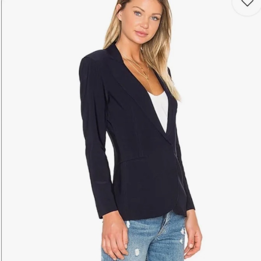 Norma Kamali Women’s Cotton Navy Blazer Casual Size Medium
